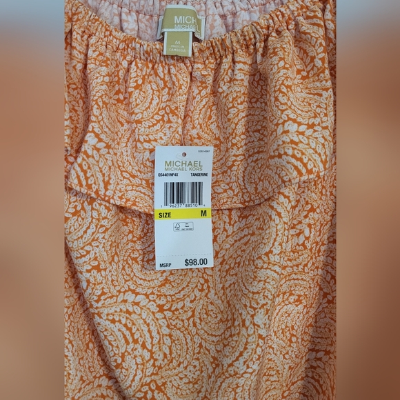 Michael Kors Orange Ruffled Blouse with Long Sleeves - Picture 2 of 5